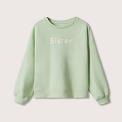 MNG MINT GREEN SISTER MOTIF COTTON BLEND SWEATSHIRT