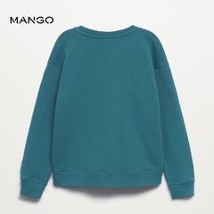 MANGO MINT GREEN YETI PRINT SWEATSHIRT
