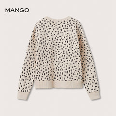 MANGO MOTIF ECRU CHEETAH PRINTED SWEATSHIRT