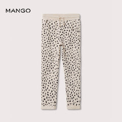 MANGO MOTIF ECRU CHEETAH PRINTED TROUSER