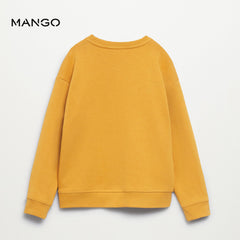 MANGO MUSTARD LET'S GO COTTON BLEND SWEATSHIRT