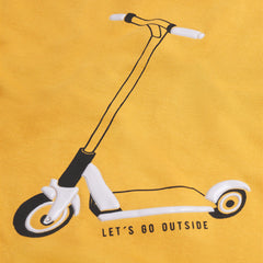 MANGO MUSTARD LET'S GO COTTON BLEND SWEATSHIRT
