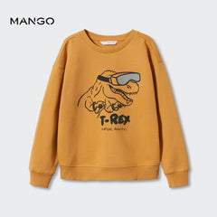 MANGO MUSTARD T-REX COTTON SWEATSHIRT 73253
