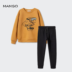 MANGO MUSTARD T-REX SWEATSHIRT 2 PCS SET