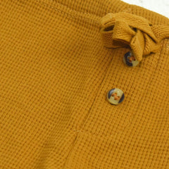MANGO MUSTARD TEXTURED RIBBED TROUSER