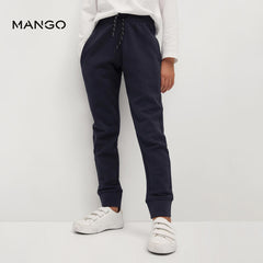 MANGO NAVY BLUE BOYS COTTON JOGGER TROUSER