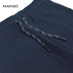 MANGO NAVY BLUE COTTON JOGGER STYLE TROUSER
