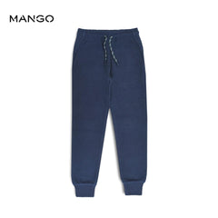 MANGO NAVY BLUE COTTON JOGGER STYLE TROUSER