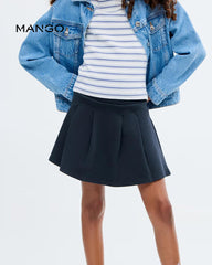 MANGO NAVY BLUE COTTON SKIRT 17094420
