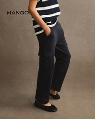 MANGO NAVY BLUE GIRLS CARGO TROUSER 77080386