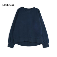 MANGO NAVY BLUE GIRLS PLAIN SWEATSHIRT