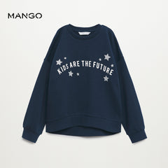 MANGO NAVY BLUE KIDS ARE THE FUTURE SWEATSHIRT