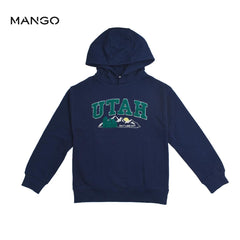 MANGO NAVY BLUE UTAH EMBOSSED HOODIE