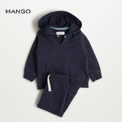 MANGO NAVY BLUE ZIPPER HOOD WITH TROUSER 3-4 YEARS