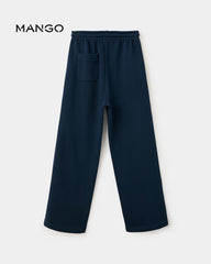MANGO NAVY COTTON JOGGER STYLE TROUSER 37093310