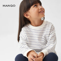 MANGO NAVY COTTON STRIPED SWEATSHIRT 57072522
