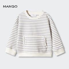 MANGO NAVY COTTON STRIPED SWEATSHIRT 57072522