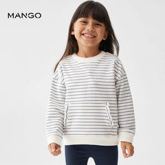 MANGO NAVY COTTON STRIPED SWEATSHIRT 57072522