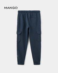 MANGO NAVY DRAWSTRINGS CARGO JOGGER TROUSER 37054428
