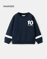 MANGO NAVY FLEECE PLAY FOR FUN SWEATSHIRT 27021269