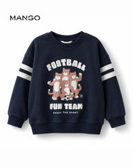 MANGO NAVY FOOTBALL PRINT SWEATSHIRT