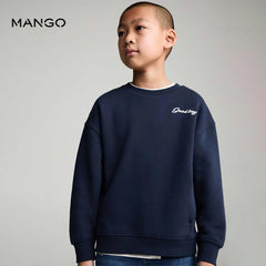 MANGO NAVY GOOD BOY COTTON SWEATSHIRT 77019411