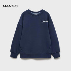 MANGO NAVY GOOD BOY COTTON SWEATSHIRT 77019411
