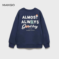 MANGO NAVY GOOD BOY COTTON SWEATSHIRT 77019411