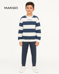 MANGO NAVY GOOD THINGS STRIPED SWEATSHIRT 2 PCS SET