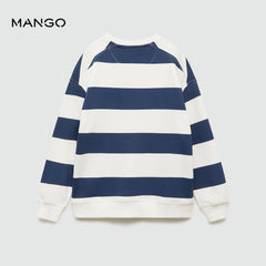 MANGO NAVY GOOD THINGS STRIPED SWEATSHIRT 77042922