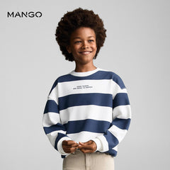 MANGO NAVY GOOD THINGS STRIPED SWEATSHIRT 77042922