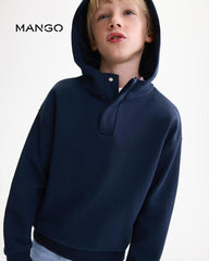 MANGO NAVY INTERLOCKING HOODIE 17024421