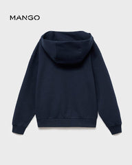 MANGO NAVY INTERLOCKING HOODIE 17024421