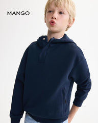 MANGO NAVY INTERLOCKING HOODIE 17024421