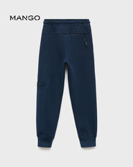 MANGO NAVY INTERLOCKING JOGGER TROUSER 17034419