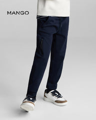 MANGO NAVY JOGGER TROUSERS WITH ELASTIC WAIST 87051512