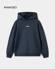 MANGO NAVY LOOSE FIT RENEWAL HOODIE