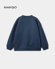 MANGO NAVY OVERSIZED SWEATSHIRT WITH POCKET