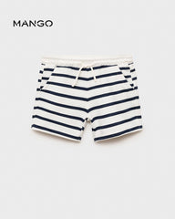 MANGO NAVY STRIPED BERMUDA SHORTS 87085960