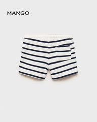MANGO NAVY STRIPED BERMUDA SHORTS 87085960