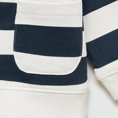 MANGO NAVY STRIPED SWEATSHIRT WITH POCKET 77013288