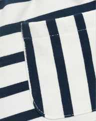 MANGO NAVY STRIPED SHORTS WITH RUFFLE POCKETS