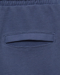 MANGO NAVY TEXTURED ELASTIC WAIST BERMUDA SHORTS