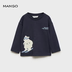 MANGO NAVY THE BEST LONG SLEEVE T-SHIRT 77027673