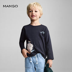 MANGO NAVY THE BEST LONG SLEEVE T-SHIRT 77027673