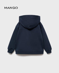 MANGO NAVY ZIPPED HOODED SWEATSHIRT 17043796
