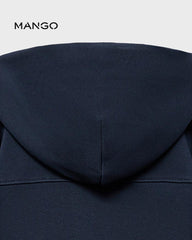 MANGO NAVY ZIPPED HOODED SWEATSHIRT 17043796