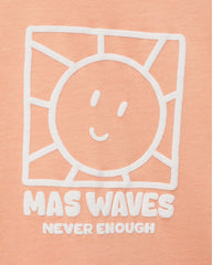 MANGO NEON ORANGE MAS WAVES PRINTED T-SHIRT