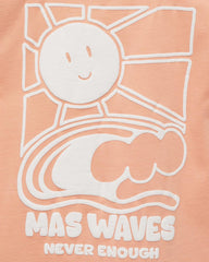 MANGO NEON ORANGE MAS WAVES PRINTED T-SHIRT