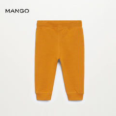 MANGO OCHER COTTON JOGGER STYLE TROUSER